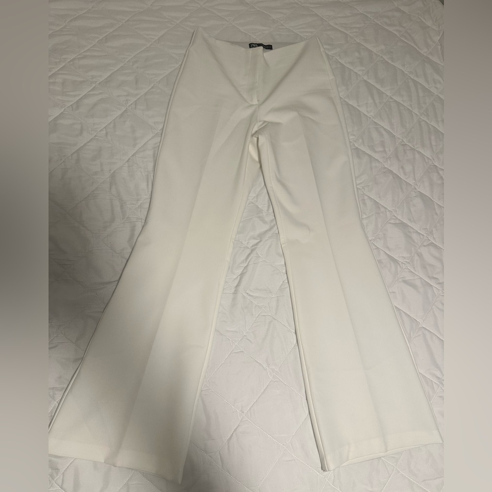 Zara White Boot Cut Flare Pants
